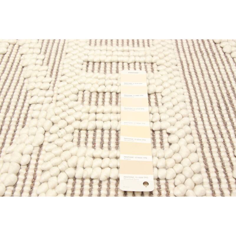 ECARPETGALLERY Braid weave Sienna Cream Wool Rug - 4'11 x 7'3