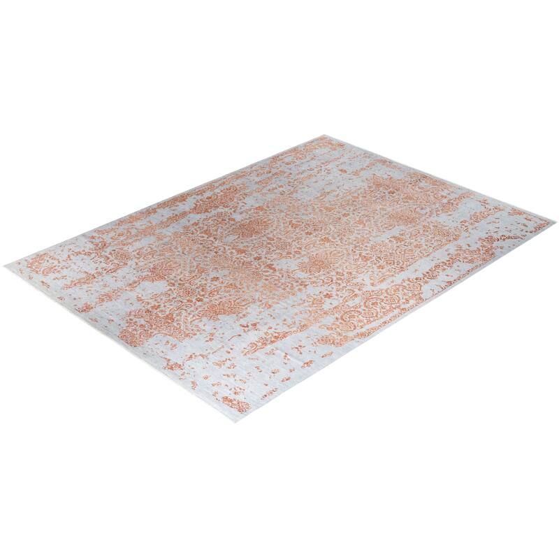 Ikat One-of-a-Kind Hand-Knotted Area Rug - Gray, 9' 1" x 12' 4" - 9' 1" x 12' 4"