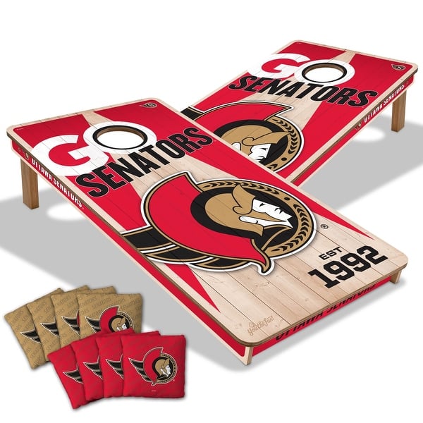 slide 2 of 7, Ottawa Senators NHL 2x4 Cornhole Board Set Include Carrying Case