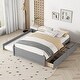 preview thumbnail 2 of 16, Simple Platform Bed Full Size Wood Bed Frame with Twin Trundle and 2 Drawers Suit for Kids Bedroom, No Box Spring Needed Grey