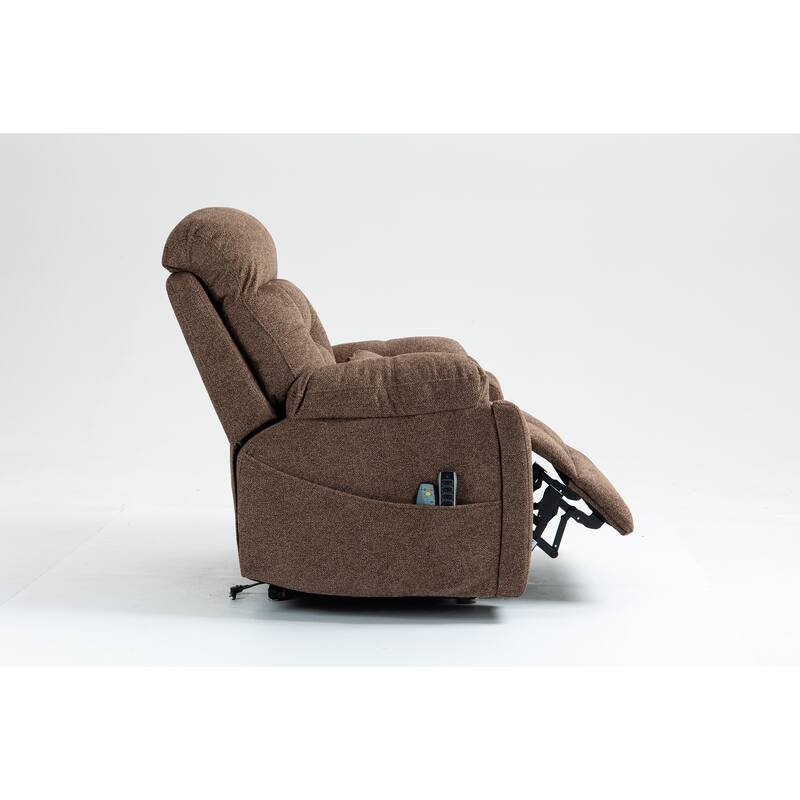 Power Lift Recliner Chair with Heat & Massage, Ergonomic Single Sofa Chair, Electric Recliner Chair with 2 Cup Holders