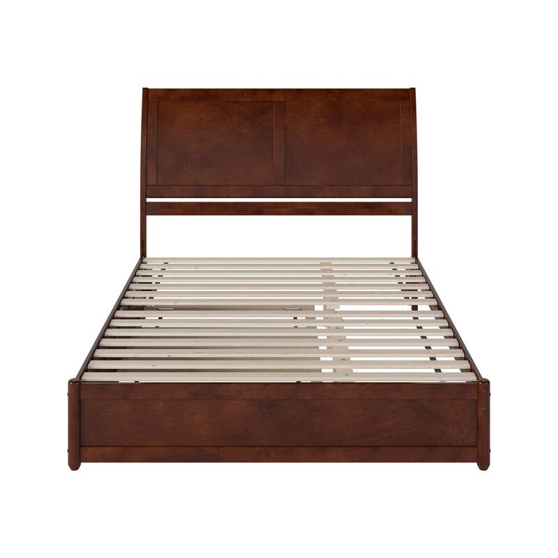 Andorra Platform Bed with Panel Footboard and Twin XL Trundle