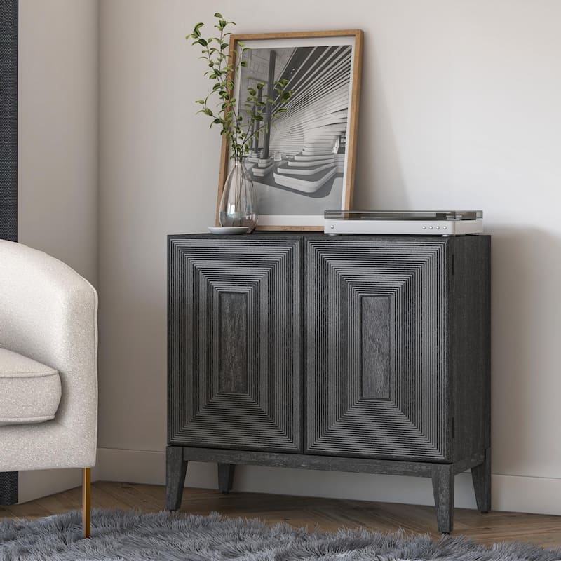NPD Furniture Covey Cabinet 2 Doors, Brushstroke Black