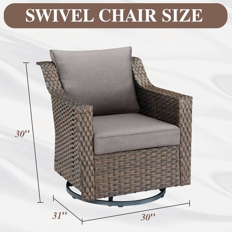 Outdoor Patio Glider Chairs with Ottomans