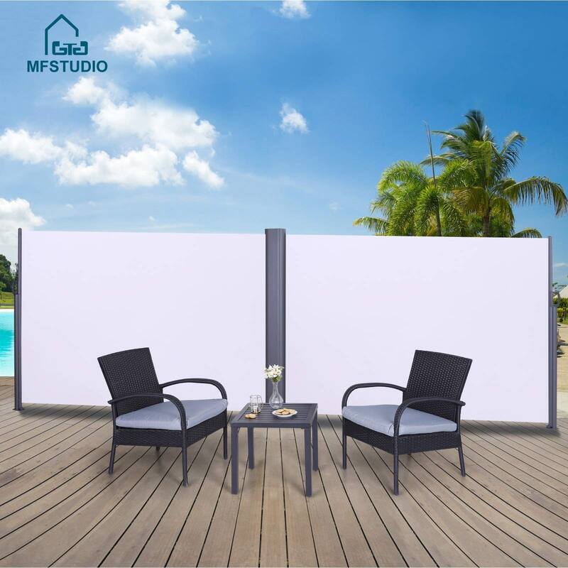 MFSTUDIO Outdoor Side Awning, Patio Retractable Screen Private Space Divider