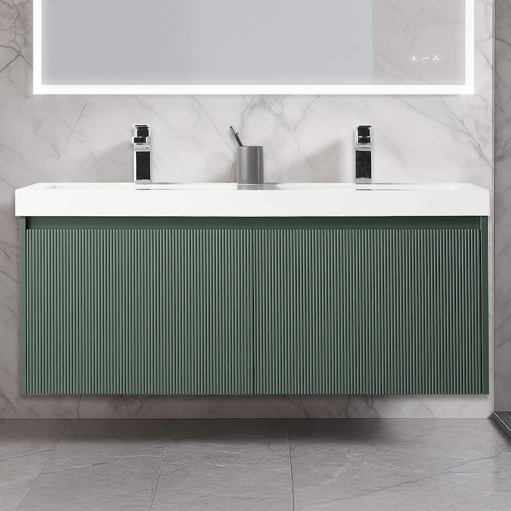 Blossom Positano 48" Floating Double Sink Vanity with Acrylic Top