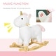 preview thumbnail 3 of 7, Qaba Rocking Horse, 2 in 1 Kids Ride on Horse, Rolling Unicorn Animal Rocker with Sound, Wooden Base, Pedal, Grip Handle