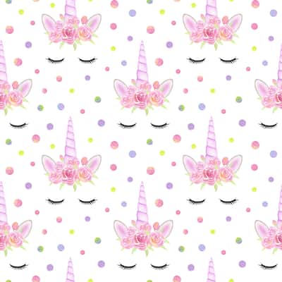 Watercolor Unicorn Removable Wallpaper - 10'ft H x 24''inch W