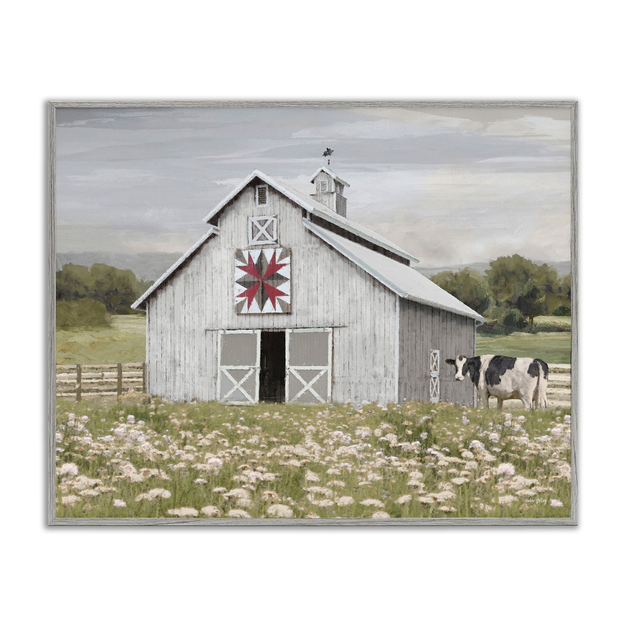 Stupell Rustic Barn Meadow Framed Giclee Art Design By Amber Sterling