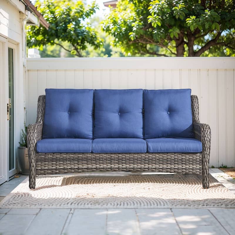 Pocassy Outdoor Patio Sofa Chairs with Coffee Table