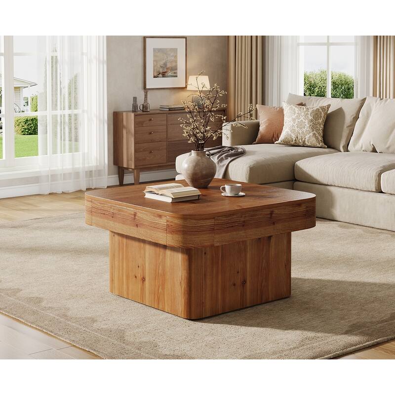 31.5'' Farmhouse Square Coffee Table for Small Spaces