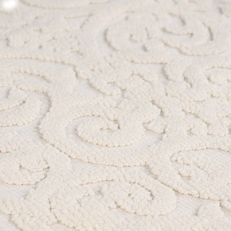 Blue Nile Mills Elegant Floral Scroll Textured Machine Washable Bath Rugs, Set of 2