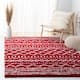SAFAVIEH Arizona Shag Lotta Moroccan 1.2-inch Thick Rug - 5'1" x 7'6" - Red/Ivory