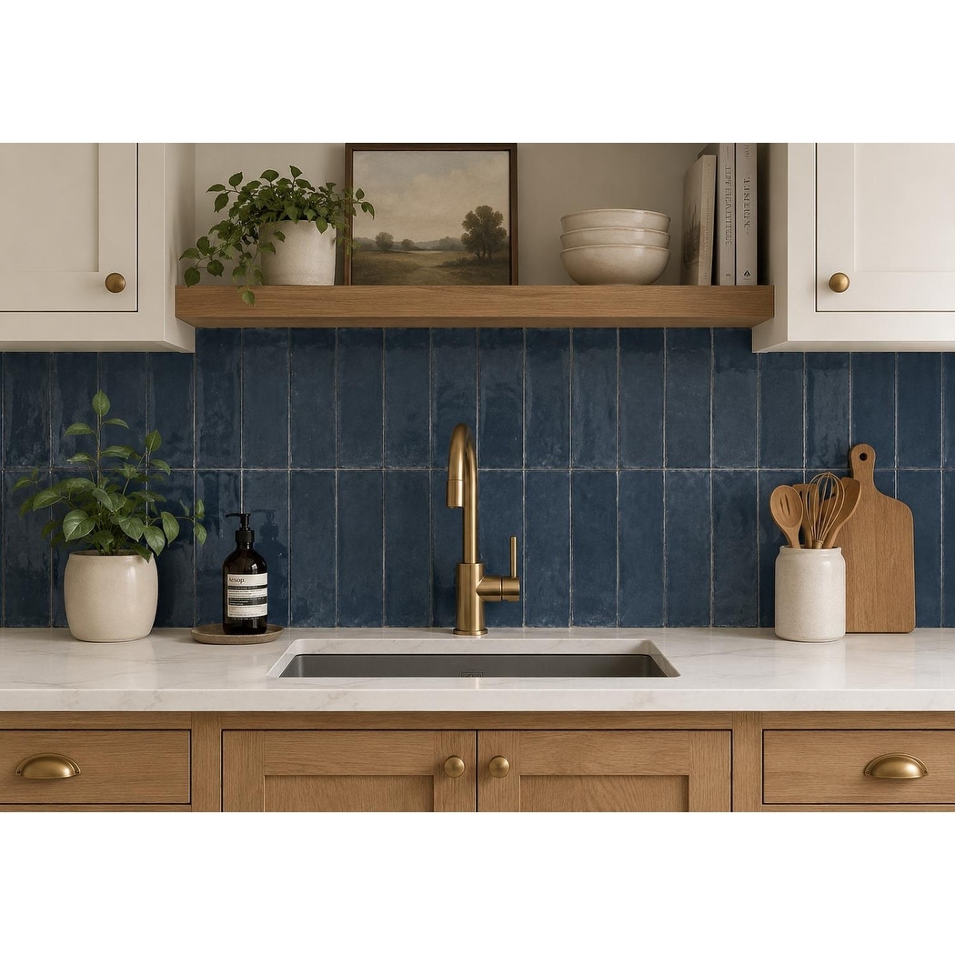 さかも Moroccan Handmade 2x6 Solid Color Zellige Tile White - Overstock