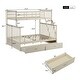 preview thumbnail 9 of 25, Twin Over Full Bunk Bed with Storage Drawers, Wooden Bunk Bed with Ladder and Safety Guard Rails