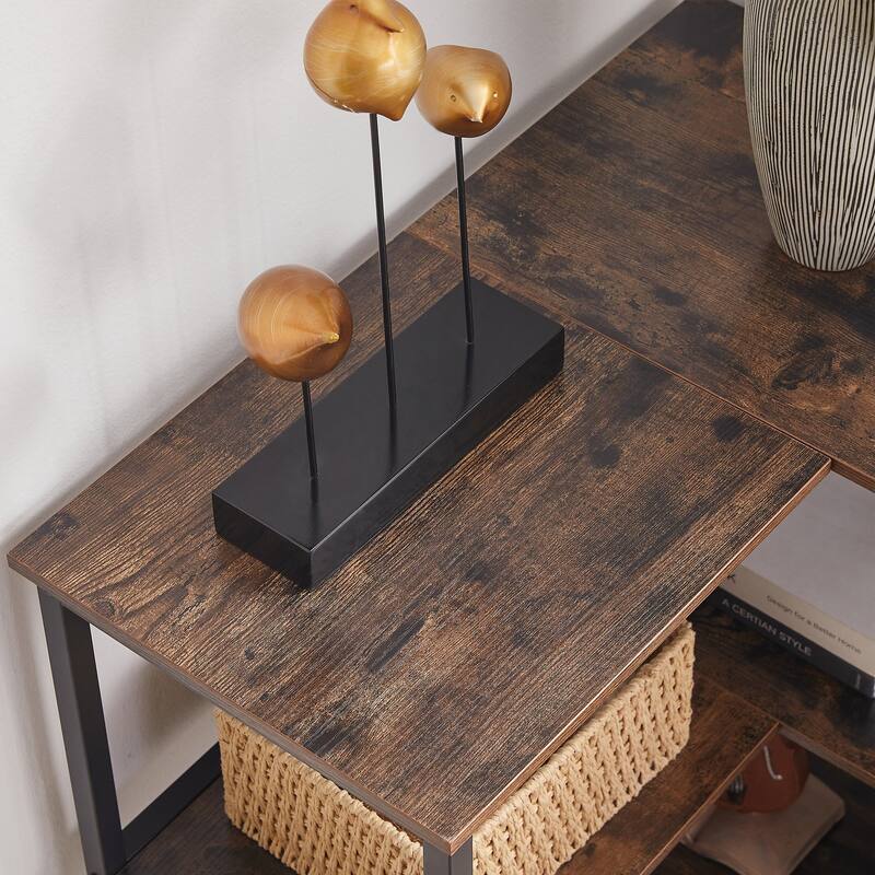 Javlergo L-Shaped 3-Tier Corner Shelf, Wood Storage Display Shelves