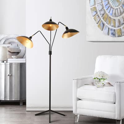 SAFAVIEH Lighting 70-inch Iris Black/ Gold Floor Lamp - 40-51"x16-29"x69.5"