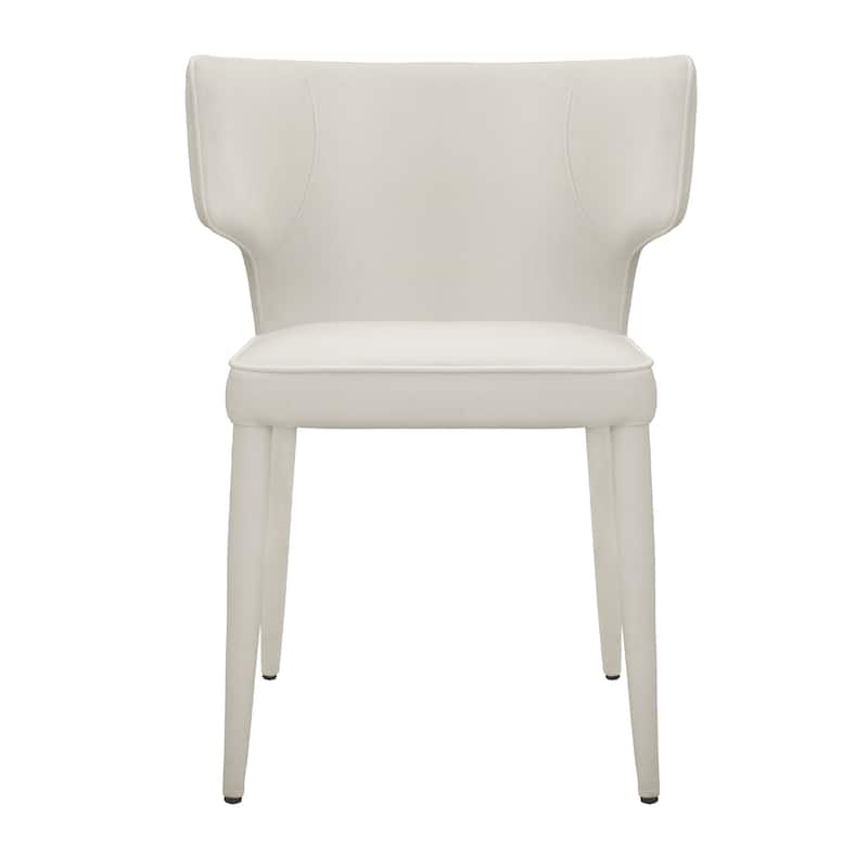 Extended Wingback Modern Dining Chair - Ivory