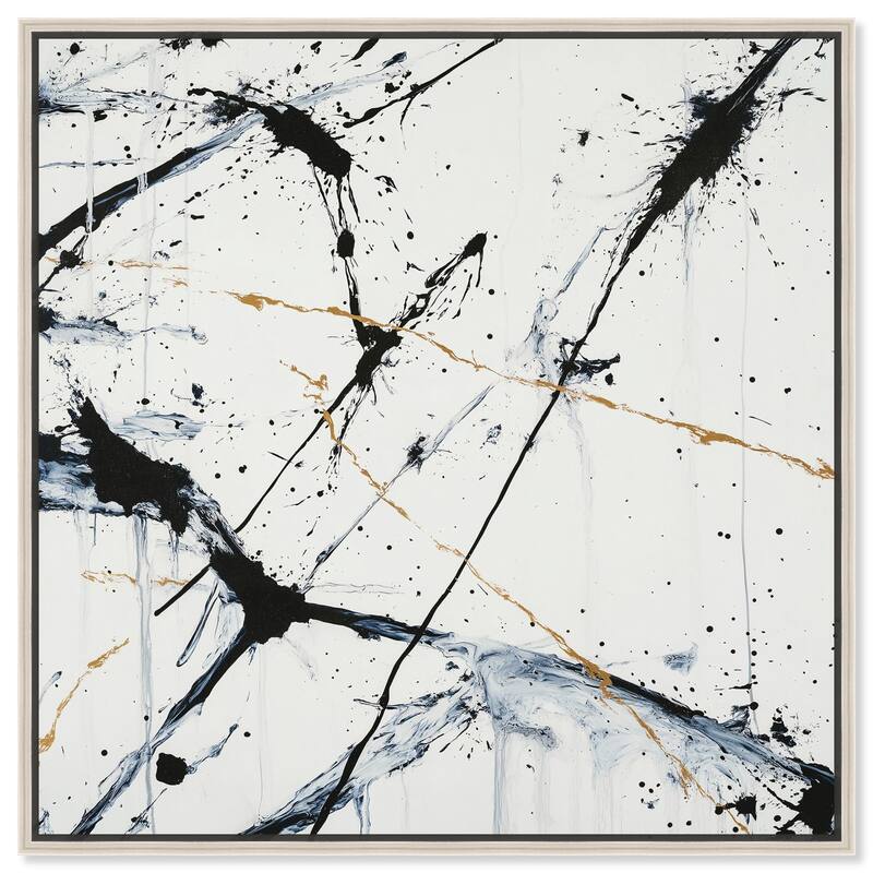 Splintered Impact I Canvas by Art Remedy - 40" x 40" - Silver