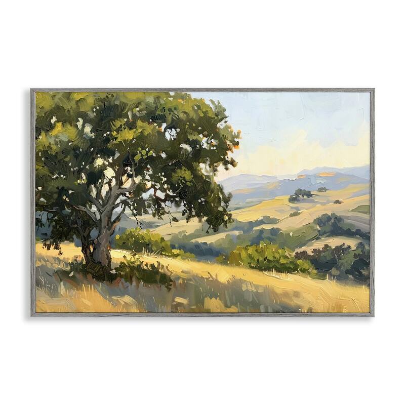Stupell On The Hilltop Scenery Framed Giclee Art Design By LSR Creative Studio - 30 x 20 - Grey