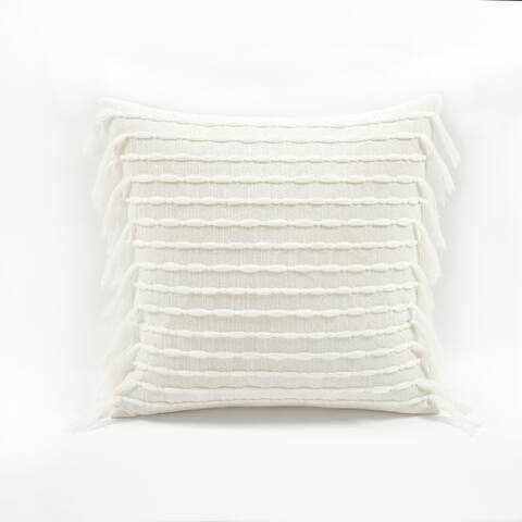 Lush Decor Linear Cotton Tassel Decorative Pillow Cover