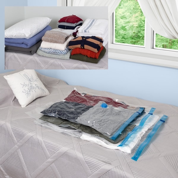 slide 2 of 9, Honey-Can-Do Clear Vacuum Storage or Travel Bags (25-Pack)