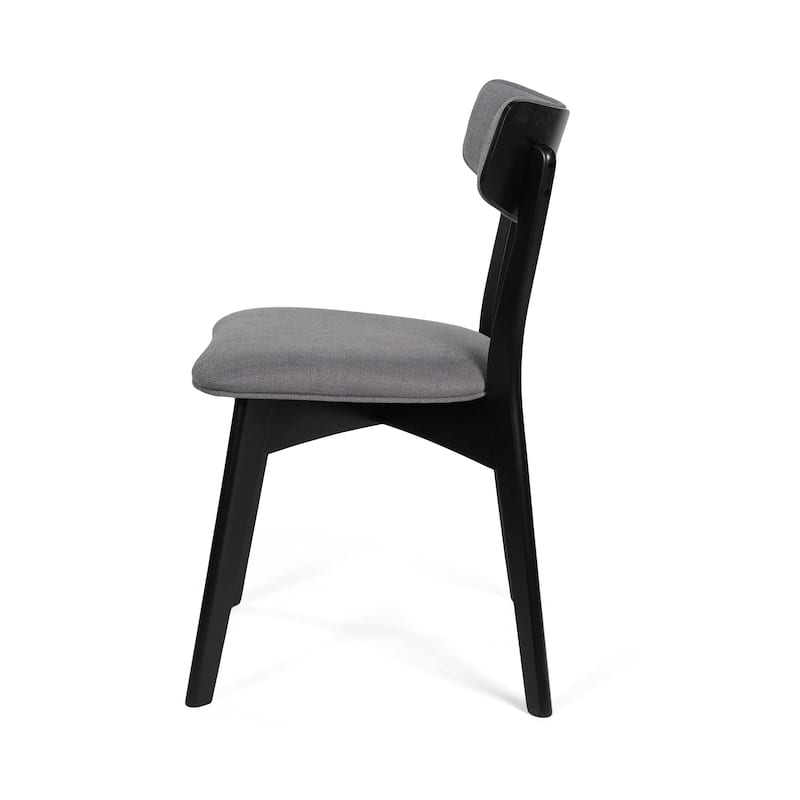 Chazz Mid-Century Modern Upholstered Rubberwood Dining Chairs (Set of 2) by Christopher Knight Home