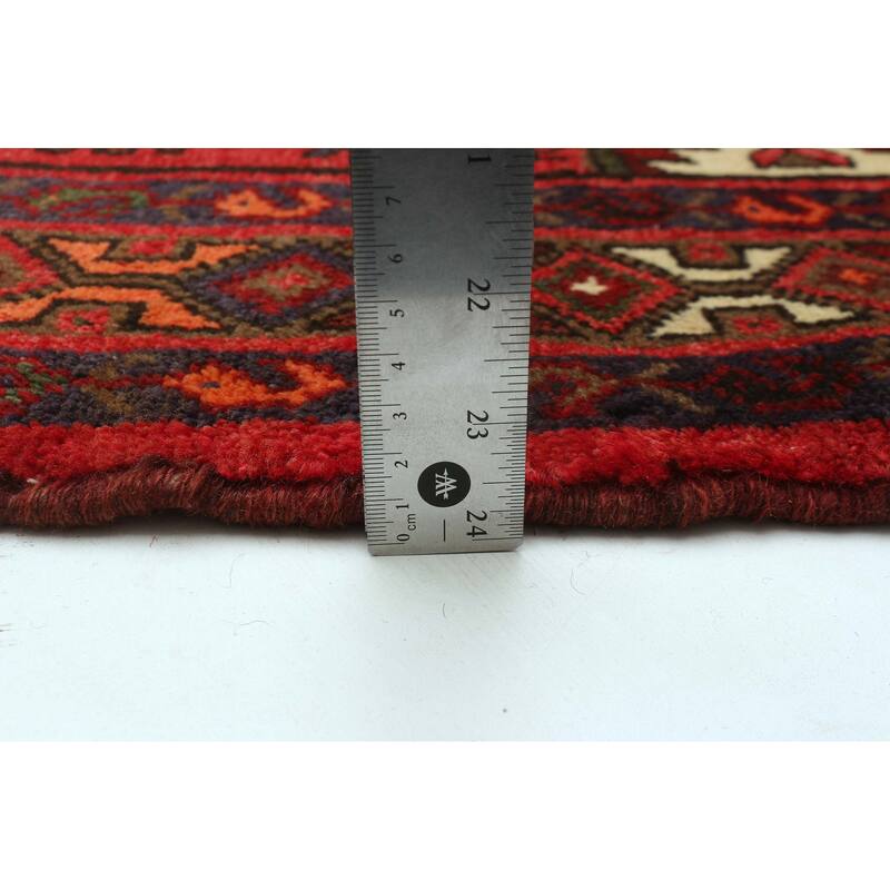 ECARPETGALLERY Hand-knotted Andelz Red Wool Rug - 3'7 x 5'0