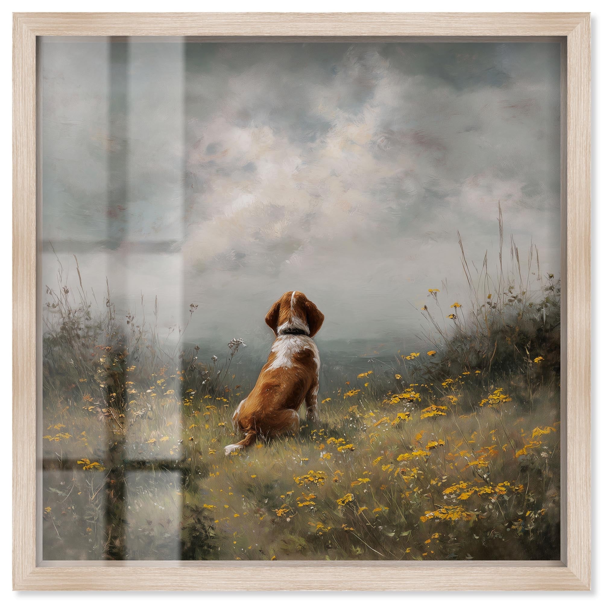 Dog in the Flowers II Pet Wall Decor Shadowbox Print by Art Remedy