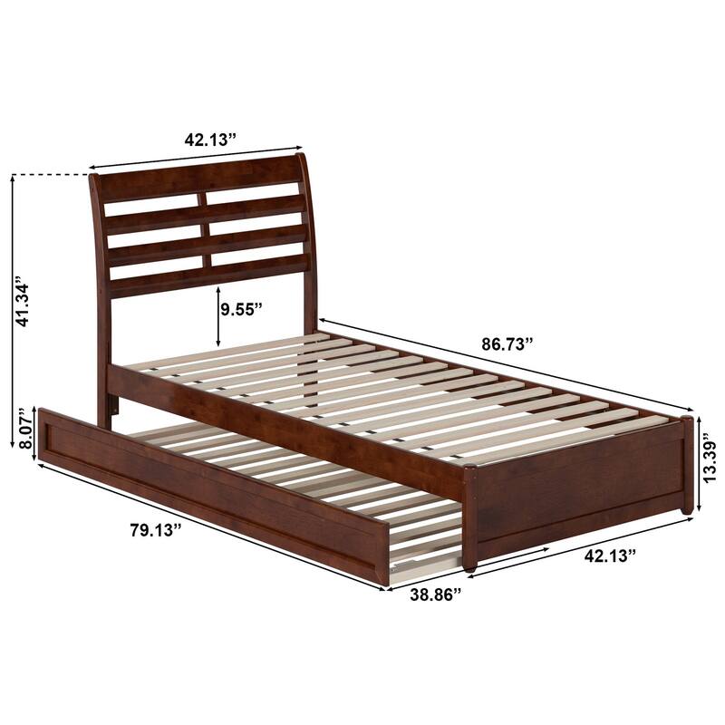 Emelie Platform Bed with Panel Footboard and Twin XL Trundle