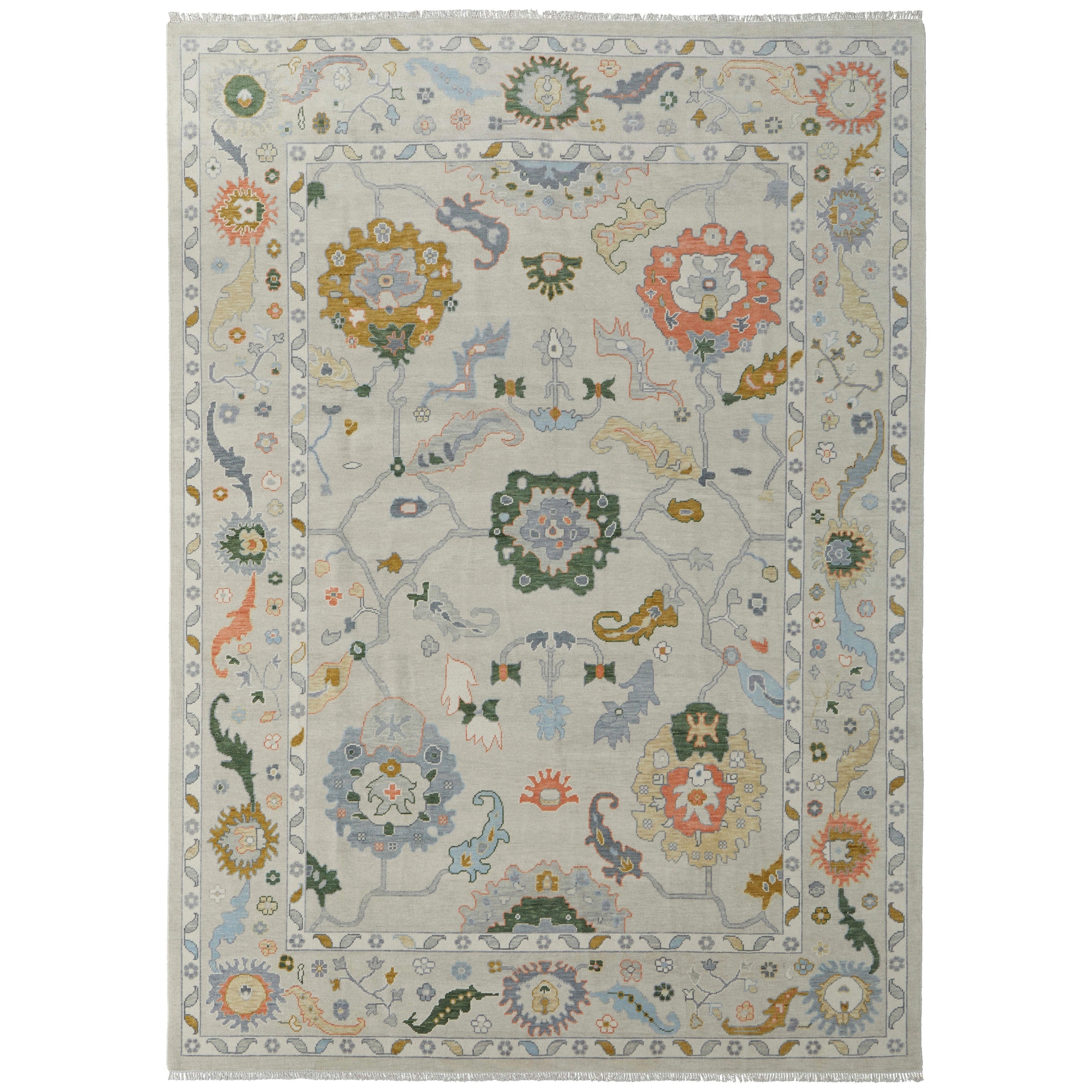Grand Bazaar Larson Hand Knotted Floral & Botanical Transitional Area Rug