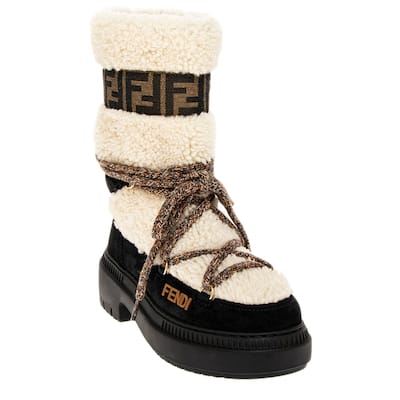 Fendi Apres Chic Sheepskin and Suede Boots