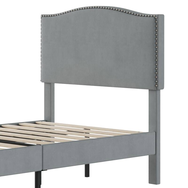 VCCELO 2-Pack Twin Size Bed Frame with Adjustable Headboard Noise-Free Twin Size Bed Set of 2 for Kids Room Dorm Apartments