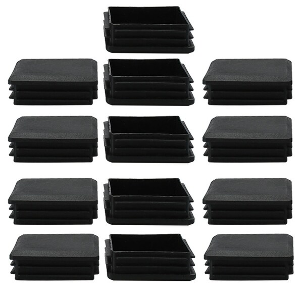13pcs 80 x 80mm Plastic Square Ribbed Tube Inserts End Covers Cap