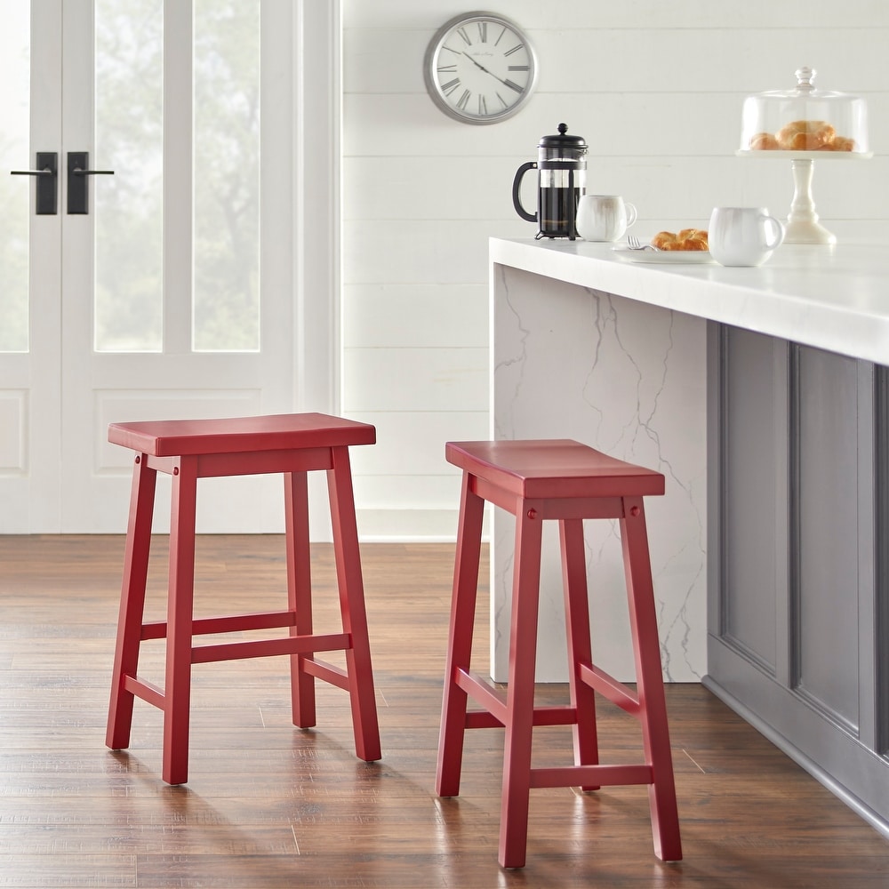 Red saddle bar stools hot sale