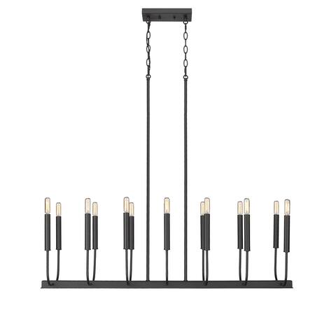 14 Light 46 Inch Wide Oval Chandelier in Matte Black
