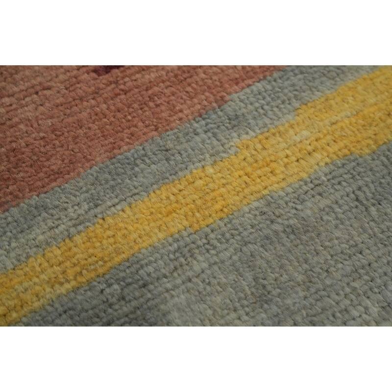 Vegetable Dye Gabbeh Turkish Area Rug Handmade Wool Carpet - 8' 10'' X 5' 11''
