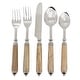 preview thumbnail 1 of 3, Natural Bark Wood Style Handle Place Setting Flatware - Set of 5