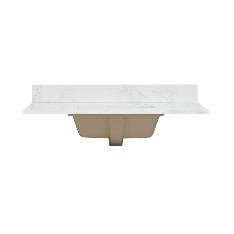 Altair Ceres Engineered Stone Vanity Top in Grain White Without Cabinet
