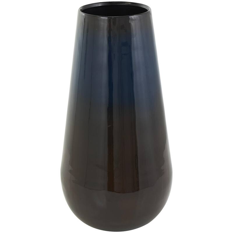 CosmoLiving by Cosmopolitan Metal Slim and Cone Geometric Vase with Handles (Set of 2) - Gold, Silver, Dark Gray, White, Black