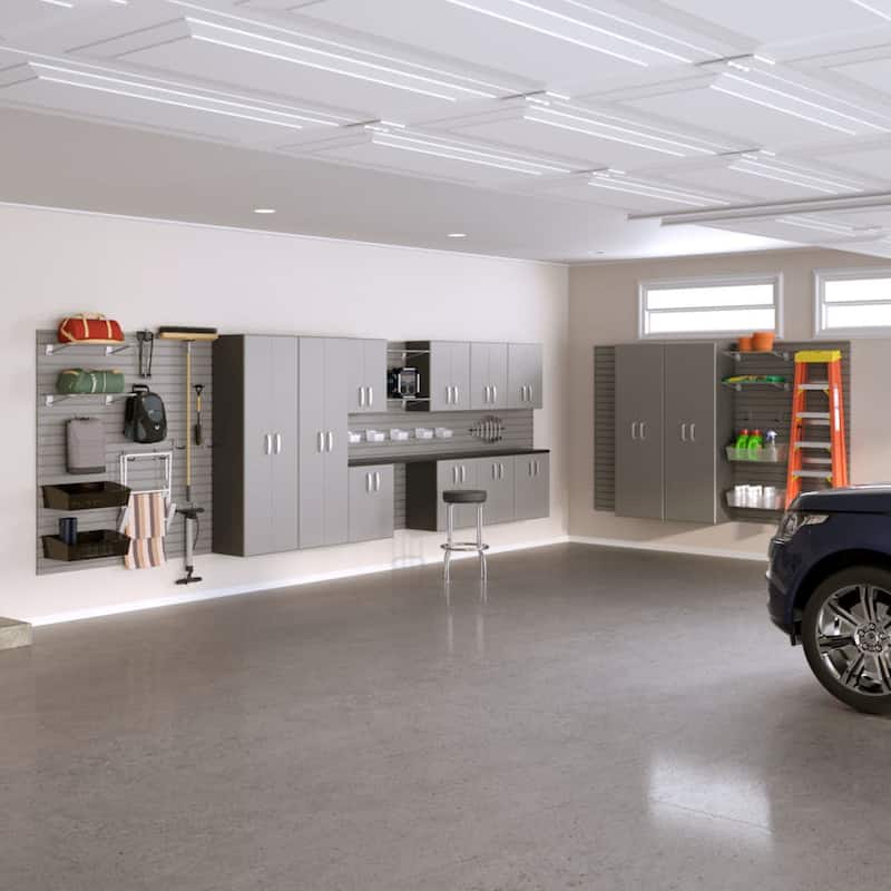 Flow Wall 42pc PVC Indoor Garage Cabinet Organization Set - Silver