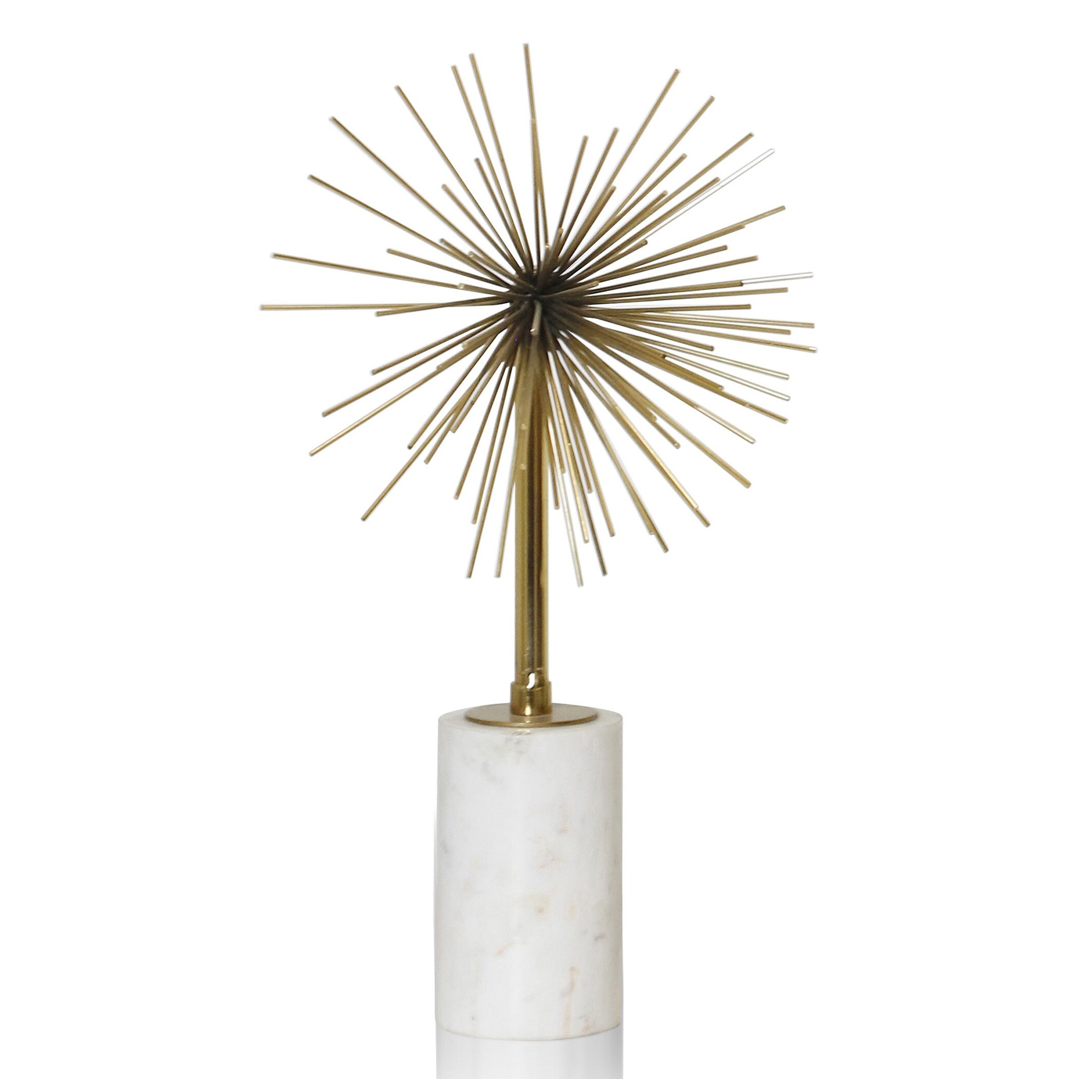 Harp & Finial Cosmic Statue - Gold Finish On Metal - Marble Base
