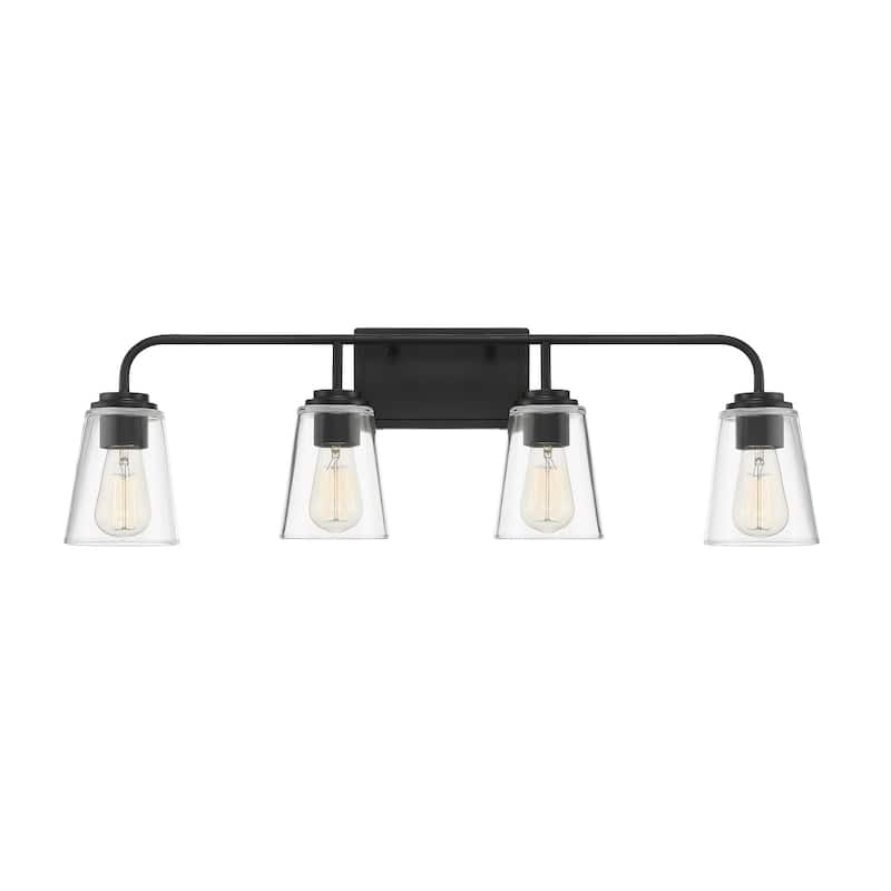 Meridian M80045 4 Light 32" Wide Bathroom Vanity Light with Tapered - Matte Black