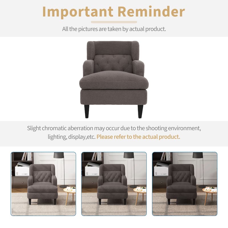 Brown 35.25" Upholstered Arm Chair