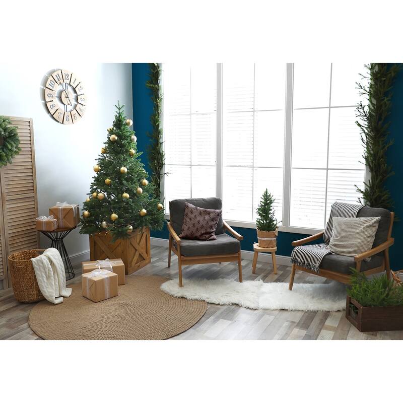 Patterned Trees Winter Soft Spun Polyester Decorative Throw Pillow