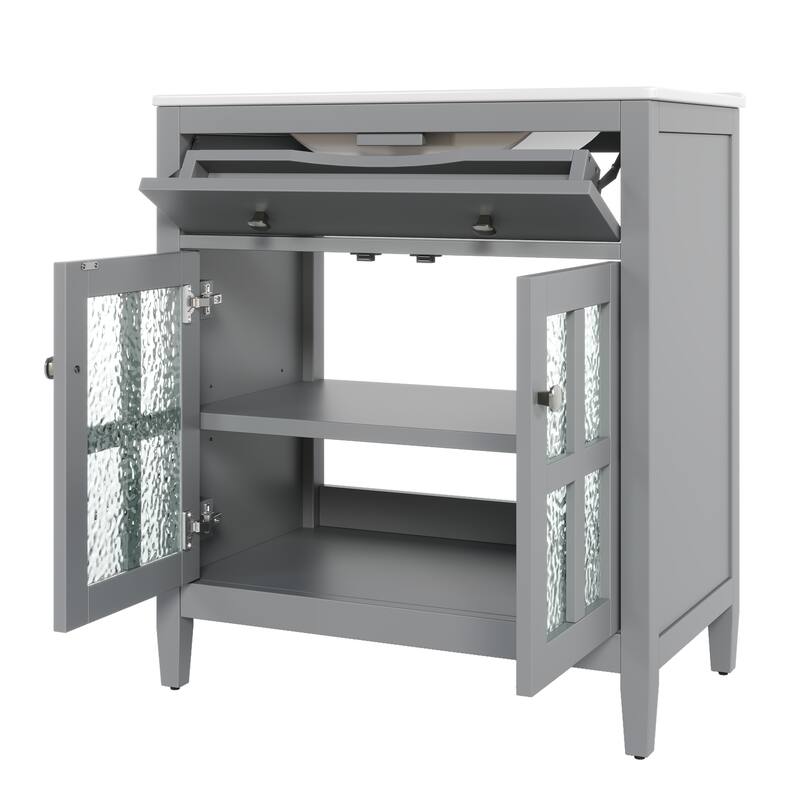 Christopher Knight Home-Josie 30-Inch Bathroom Vanity with Ceramic Sink