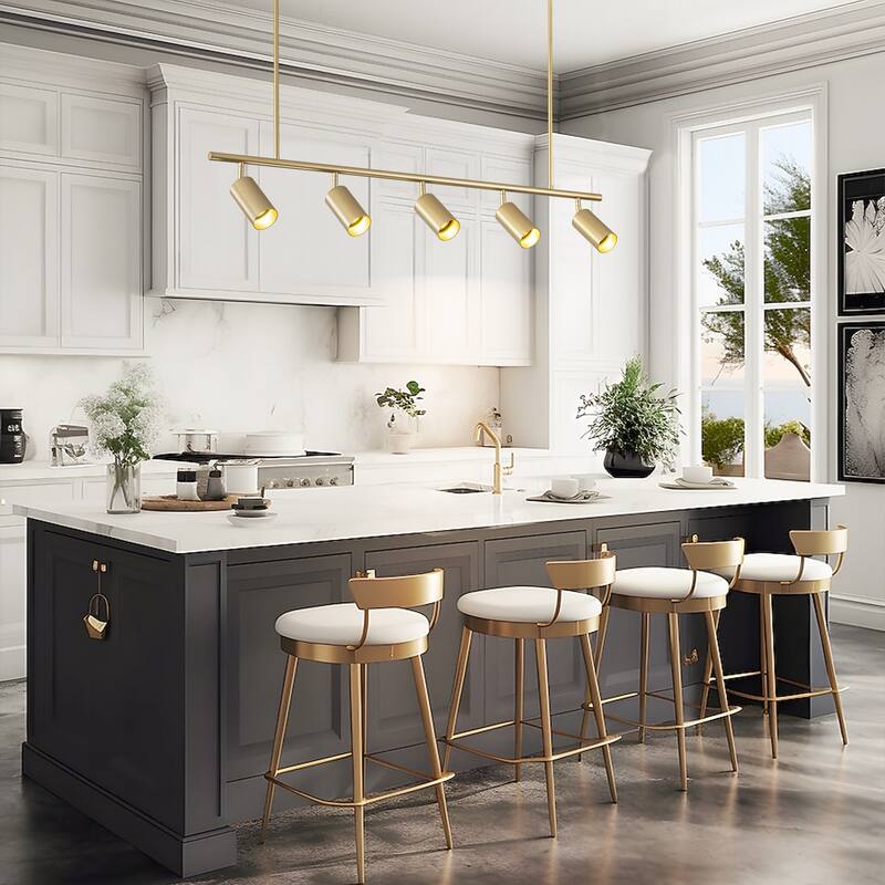 43.3" 5-Light Industrial Linear Track Lighting with Adjustable Track Heads