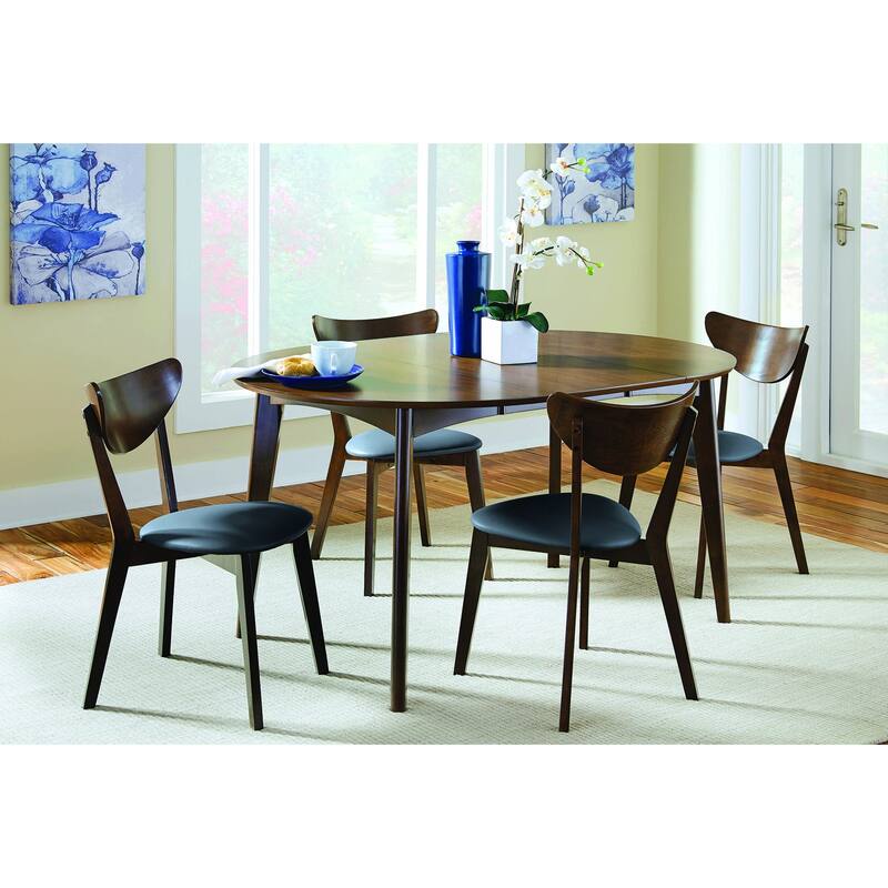 Set of 2 Dining Chairs in Walnut and Black