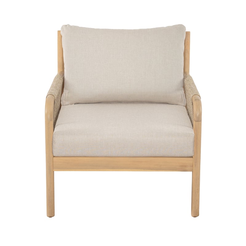 Christopher Knight Home - Havenport Modern Outdoor Solid Wood 5-Piece Chat Set with Rope Accents - 4 - Seater - 4 - Seater