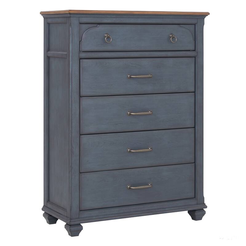 Bridgevine Home Americana Chest, No Assembly Required, Corduroy Blue Finish